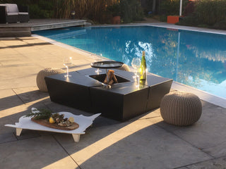 Augoust Atviri griliai Stilinga ugniavietė-staliukas Augoust Brasero Lounge, juoda, su stalčiumi