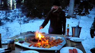 Augoust Atviri griliai Ugniavietė su ketaus kepimo plokštuma Augoust Brasero Plancha