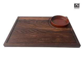 Chefs Soul Pjaustymas ir smulkinimas Ąžuolinė pjaustymo lentelė su dubenėliu Chefs Soul Woodcove, 39 x 27