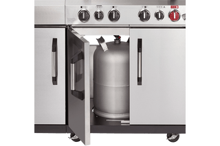 Enders Dujiniai griliai Dujinis Grilis Enders Kansas II Pro 4 Sik Profi Turbo su Turbo Zona, Kriaukle ir Šonine Virykle, Plieno Spalvos