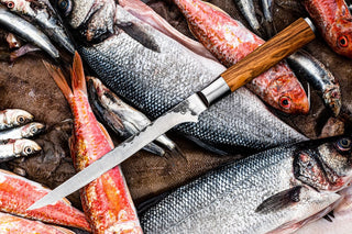 STYLE DE VIE Pjaustymas ir smulkinimas Japoniško plieno peilis STYLE DE VIE Olive Forged, Fish Fillet, 18 cm (filiavimui)