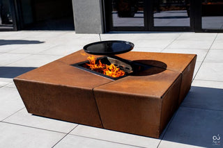 Augoust Atviri griliai Stilinga ugniavietė-staliukas Augoust Brasero Lounge, juoda, su stalčiumi