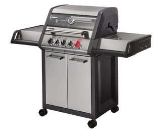 Enders Monroe Pro 3 SIK Turbo Gas Grill with Turbo Zone and Side Cooker, Steel Colours