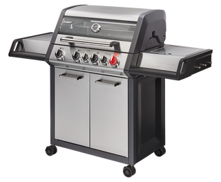 Enders Monroe Pro 4 SIK Turbo Shadow Gas Grill with Turbo Zone and Side Stove, Graphite Colours