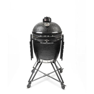 Keraminis kamado grilis GET RED 24, Ø 60 cm, juodas, su dviejų zonų kepimo sistema ir pilna komplektacija