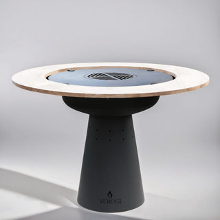 Vokyr Atviri griliai Stilingas aukuras-kepsninė Vokyr Comfort, anglinis plienas, Ø110 cm, ąžuolas