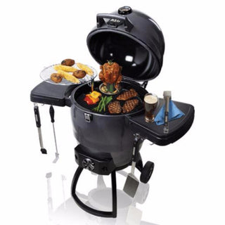 Kamado grilis BROIL KING Keg 5000 – tvirtos konstrukcijos grilis su ketaus kepimo grotelėmis, integruotu termometru, stovu su ratukais ir kitais privalumais.