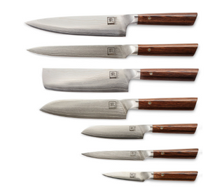 Japanese Damascus steel knife OLEIO Zayiko, Kasshoku, Nakiri, 18 cm
