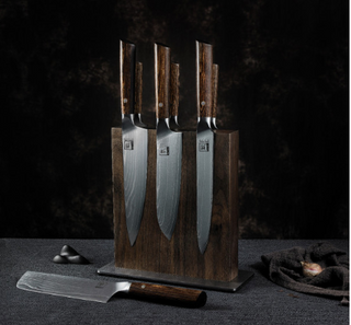 Double-sided magnetic knife holder OLEIO Walnut