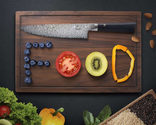 Japanese Damascus steel chef's knife OLEIO Zayiko, Black Edition, 20,5 cm