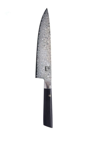 Japanese Damascus steel chef's knife OLEIO Zayiko, Black Edition, 20,5 cm