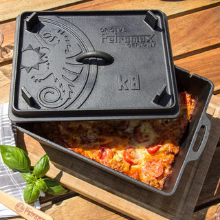 Petromax Cast iron dishes Rectangular cast iron dish PETROMAX k8 with lid, 34 x 24 x 14.5 cm, 5.5l