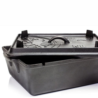 Petromax Cast iron dishes Rectangular cast iron dish PETROMAX k8 with lid, 34 x 24 x 14.5 cm, 5.5l