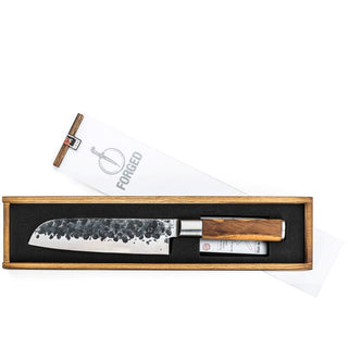Rankų darbo peilis STYLE DE VIE Olive Forged, Santoku, 18 cm