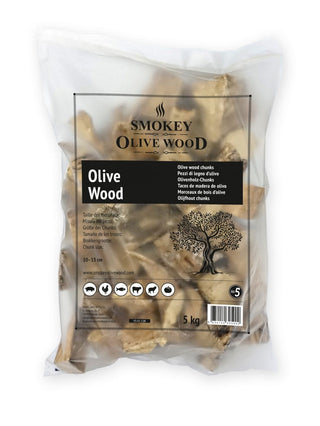 Smokey Olive Wood Rūkinimas Medžio gabaliukai SMOKEY OLIVE WOOD Olive (Alyvmedis) No.5, 5 kg, frakcija 10-15 cm