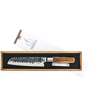 STYLE DE VIE Pjaustymas ir smulkinimas Japoniško plieno peilis STYLE DE VIE Olive Forged, Santoku, 18 cm