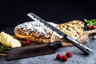 STYLE DE VIE Pjaustymas ir smulkinimas Odinis dėklas STYLE DE VIE Leather, Forged Bread (duonos) peiliui