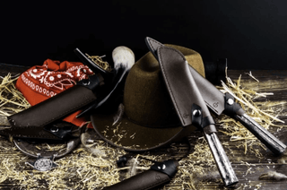 STYLE DE VIE Pjaustymas ir smulkinimas Odinis dėklas STYLE DE VIE Leather, Forged Carving peiliui