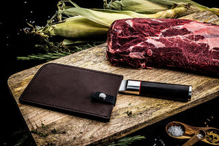 STYLE DE VIE Pjaustymas ir smulkinimas Odinis dėklas STYLE DE VIE Leather, Forged Cleaver peiliui (kapoklei)