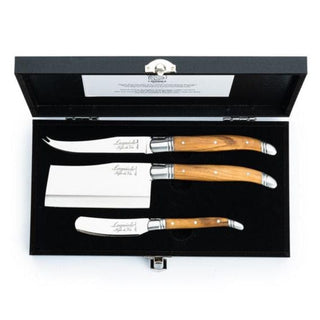 STYLE DE VIE Pjaustymas ir smulkinimas Sūrio peilių rinkinys LAGUIOLE Luxury Line by STYLE DE VIE, alyvmedis, 3 vnt.