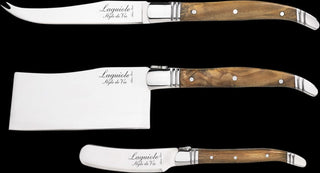 STYLE DE VIE Pjaustymas ir smulkinimas Sūrio peilių rinkinys LAGUIOLE Luxury Line by STYLE DE VIE, alyvmedis, 3 vnt.