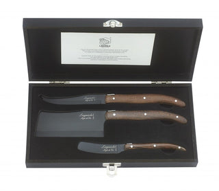 STYLE DE VIE Pjaustymas ir smulkinimas Sūrio peilių rinkinys LAGUIOLE Luxury Line by STYLE DE VIE, riešutmedis, 3 vnt.