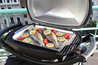 WEBER Elektriniai griliai Elektrinis grilis WEBER Q 1400 su stovu, ketaus grotelėmis ir šoninėmis lentynėlėmis, (43 x 32 cm, 2,2 kW)