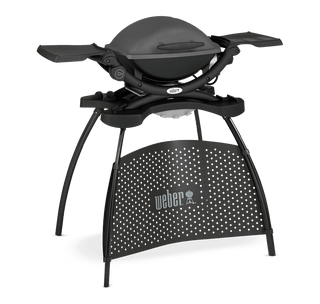 WEBER Elektriniai griliai Elektrinis grilis WEBER Q 1400 su stovu, ketaus grotelėmis ir šoninėmis lentynėlėmis, (43 x 32 cm, 2,2 kW)