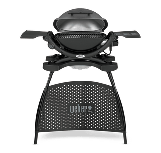 WEBER Elektriniai griliai Elektrinis grilis WEBER Q 1400 su stovu, ketaus grotelėmis ir šoninėmis lentynėlėmis, (43 x 32 cm, 2,2 kW)