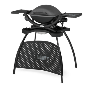 WEBER Elektriniai griliai Elektrinis grilis WEBER Q 1400 su stovu, ketaus grotelėmis ir šoninėmis lentynėlėmis, (43 x 32 cm, 2,2 kW)